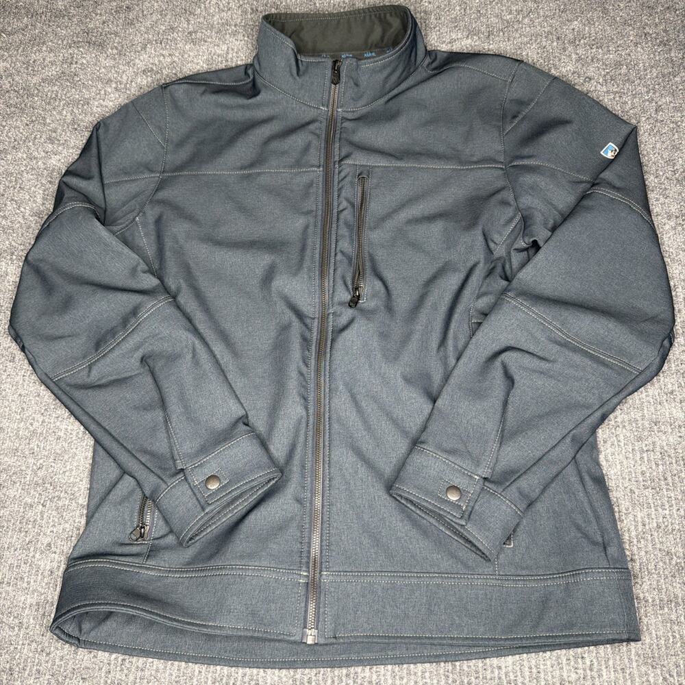 Kuhl Impakt Men's Gray Blue Softshell Jacket, Size Large Wind-Resistant, NWOT